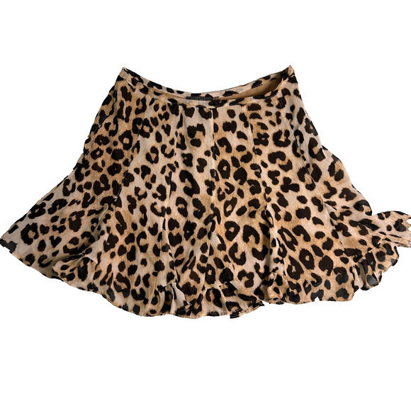 Dress Forum Los Angeles Y2K Mini Skort Womens Small Leopard Print Ruffle Hem - Picture 1 of 10